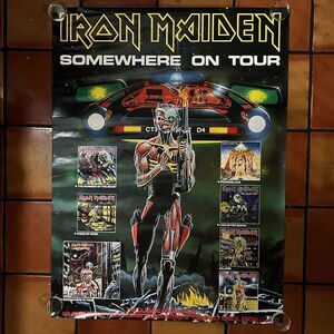RARE 1986‎ IRON MAIDEN Somewhere On TOUR Original Promo POSTER METAL 48x36"